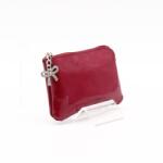 Amnisu magenta lakk egy cipzáras bőr kulcstartó a4003