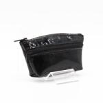 Amnisu fekete lakk kettő cipzáras bőr kulcstartó b8002 - amigotaska