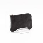 Amnisu fényes fekete egy cipzáras bőr kulcstartó a8006 - amigotaska