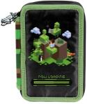 PASO Minecraft World háromrekeszes tolltartó fiúknak, felszereléssel