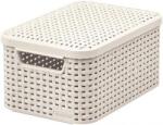Keter Rattan hatású kosár tetővel, 6l, törtfehér, CURVER Style S