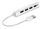 SPEEDLINK USB elosztó-HUB, 4 port, USB 2.0, SPEEDLINK Snappy Slim fehér
