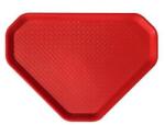  Önkiszolgáló tálca, háromszögletű, műanyag, éttermi, piros, 47, 5x34 cm