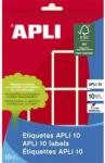 APLI Etikett, 25x40 mm, kézzel írható, színes, kerekített sarkú, APLI, piros, 128 etikett/csomag - officeland