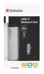 Verbatim USB elosztó-HUB, 4 port, 2 db USB 3.0, USB-C, HDMI, VERBATIM