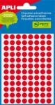 APLI Etikett, 8 mm kör, kézzel írható, színes, APLI, neon piros, 288 etikett/csomag - officeland