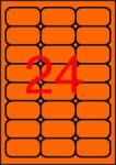 APLI Etikett, 64x33, 9 mm, színes, kerekített sarkú, APLI, neon narancs, 480 etikett/csomag