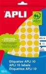 APLI Etikett, 16 mm kör, kézzel írható, színes, APLI, sárga, 432 etikett/csomag