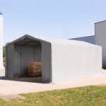 TOOLPORT Ponyva csarnok, 6x10m, PVC ponyva, szürke, statikai megerősítés nélkül Ponyva raktár - (79899)
