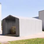 TOOLPORT Ponyva csarnok, 4x10m, PVC ponyva, szürke, statikai megerősítéssel (föld alap) Ponyva raktár - (93853)