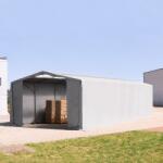 TOOLPORT Ponyva csarnok, 8x16m, PRIMEtex-ponyva, szürke, statikai megerősítéssel (föld alap) Ponyva raktár - (94005)
