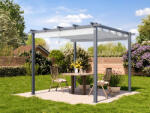 PRIMEYARD 3x3m Pergola, gyöngyházszürke, napvitorla, stone Bioklimatikus pergola - (400100)