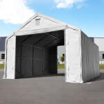 TOOLPORT Ponyva csarnok, 6x8m, PRIMEtex-ponyva, szürke, statikai megerősítéssel (föld alap) Ponyva raktár - (48672)