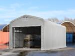 TOOLPORT Ponyva csarnok, 5x8m, PVC ponyva, szürke, statikai megerősítéssel (föld alap) Ponyva raktár - (38189)
