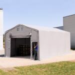 TOOLPORT Ponyva csarnok, 5x8m, PRIMEtex-ponyva, szürke, statikai megerősítéssel (föld alap) Ponyva raktár - (93959)