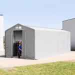TOOLPORT Ponyva csarnok, 6x12m, PVC ponyva, szürke, statikai megerősítés nélkül Ponyva raktár - (79925)