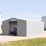 TOOLPORT Ponyva csarnok, 8x10m, PVC ponyva, szürke, statikai megerősítés nélkül Ponyva raktár - (79940)