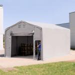 TOOLPORT Ponyva csarnok, 6x6m, PVC ponyva, szürke, statikai megerősítéssel (föld alap) Ponyva raktár - (93873)