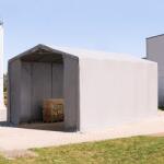 TOOLPORT Ponyva csarnok, 5x10m, PRIMEtex-ponyva, szürke, statikai megerősítés nélkül Ponyva raktár - (79989)