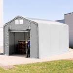 TOOLPORT Ponyva csarnok, 4x6m, PVC ponyva, szürke, statikai megerősítéssel (föld alap) Ponyva raktár - (93848)