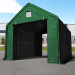TOOLPORT Ponyva csarnok, 4x8m, PRIMEtex-ponyva, sötét zöld, statikai megerősítéssel (föld alap) Ponyva raktár - (48665)