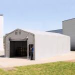 TOOLPORT Ponyva csarnok, 5x12m, PVC ponyva, szürke, statikai megerősítéssel (föld alap) Ponyva raktár - (93864)