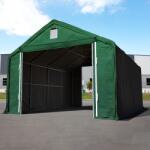TOOLPORT Ponyva csarnok, 6x8m, PRIMEtex-ponyva, sötét zöld, statikai megerősítéssel (föld alap) Ponyva raktár - (48671)