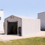 TOOLPORT Ponyva csarnok, 5x10m, PRIMEtex-ponyva, szürke, statikai megerősítéssel (föld alap) Ponyva raktár - (93967)