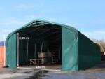 TOOLPORT Ponyva csarnok, 6x12m, PVC ponyva, sötét zöld, statikai megerősítéssel (föld alap) Ponyva raktár - (49418)