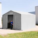 TOOLPORT Ponyva csarnok, 6x6m, PVC ponyva, szürke, statikai megerősítés nélkül Ponyva raktár - (79895)