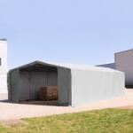 TOOLPORT Ponyva csarnok, 8x12m, PRIMEtex-ponyva, szürke, statikai megerősítés nélkül Ponyva raktár - (80004)