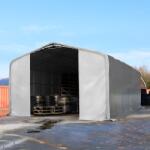 TOOLPORT Ponyva csarnok, 8x24m, PRIMEtex-ponyva, szürke, statikai megerősítés nélkül Ponyva raktár - (49585)
