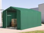 TOOLPORT Ponyva csarnok, 4x8m, PVC ponyva, sötét zöld, statikai megerősítéssel (föld alap) Ponyva raktár - (93842)