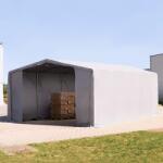TOOLPORT Ponyva csarnok, 8x10m, PVC ponyva, szürke, statikai megerősítéssel (beton alap) Ponyva raktár - (94149)