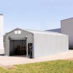 TOOLPORT Ponyva csarnok, 6x12m, PVC ponyva, szürke, statikai megerősítés nélkül Ponyva raktár - (79915)