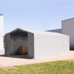 TOOLPORT Ponyva csarnok, 6x16m, PVC ponyva, szürke, statikai megerősítés nélkül Ponyva raktár - (94254)
