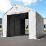 TOOLPORT Ponyva csarnok, 6x12m, PRIMEtex-ponyva, szürke, statikai megerősítéssel (föld alap) Ponyva raktár - (48675)