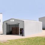 TOOLPORT Ponyva csarnok, 8x12m, PRIMEtex-ponyva, szürke, statikai megerősítéssel (föld alap) Ponyva raktár - (94000)