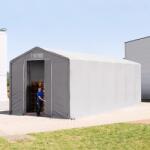 TOOLPORT Ponyva csarnok, 6x12m, PRIMEtex-ponyva, szürke, statikai megerősítéssel (föld alap) Ponyva raktár - (93977)