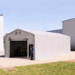 TOOLPORT Ponyva csarnok, 6x12m, PVC ponyva, szürke, statikai megerősítéssel (föld alap) Ponyva raktár - (93889)