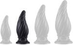DarkSil Plug Spiral Pik M - spirális anális kényeztető, fekete - pajkospajtas