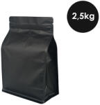  Pungă Pentru Cafea Box Bottom 2, 5kg Zip Cu Supapă Neagră 300 Buc