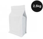  Pungă Pentru Cafea Box Bottom 2, 5kg Zip Cu Supapă Albă 300 Buc