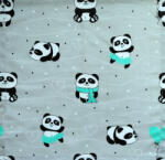  Textil szalvéta - 30x30cm / Szürke alapon Panda mintás