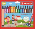 STABILO Filctoll készlet, 1, 5-2 mm, rugós hegy, STABILO "Trio Scribbi", 14 különböző szín (TST36814) - hazunktajan