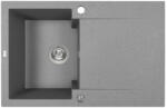 Laveo PICO 45S egymedence csepptálcás szürke gránit mosogató helytakarékos szifonnal (SRH_511Y) - mosibolt