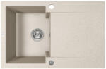 Laveo PICO 45S egymedence csepptálcás bézs gránit mosogató helytakarékos szifonnal (SRH_411Y)