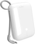 PURO Power Link 10 Plus 10000mAh Power Bank with Built-in USB-C Cable - White
