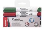Kores Tábla- és flipchart marker készlet, 1-3 mm, vágott, KORES K-Marker, 4 különböző szín