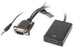 Lanberg Vga(m)+minijack 3.5mm(m)-hdmi(f) Adapter Kábel 20cm Fekete